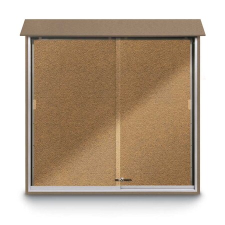 United Visual Products Outdoor Enclosed Combo Board, 72"x36", Bronze Frame/White Porc & Apricot UVCB7236ODBZ-WHTPORC-APRICOT